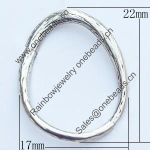 Donut, Zinc Alloy Jewelry Findings, 17x22mm, Sold by Bag