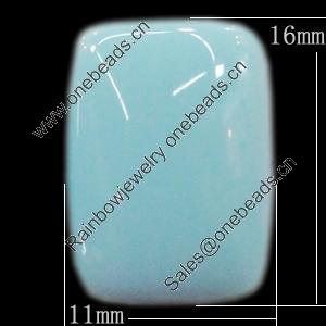 Imitate Jade Resin Cabochons, Rectangle 11x16mm, Sold by Bag  