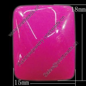 Imitate Jade Resin Cabochons, Rectangle 15x18mm, Sold by Bag
