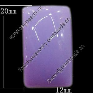 Imitate Jade Resin Cabochons, Rectangle 12x20mm, Sold by Bag  