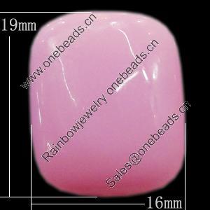 Imitate Jade Resin Cabochons, Rectangle 16x19mm, Sold by Bag  