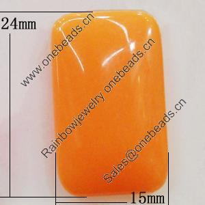 Imitate Jade Resin Cabochons, Rectangle 15x24mm, Sold by Bag