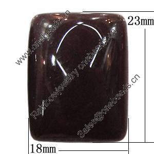 Imitate Jade Resin Cabochons, Rectangle 18x23mm, Sold by Bag  