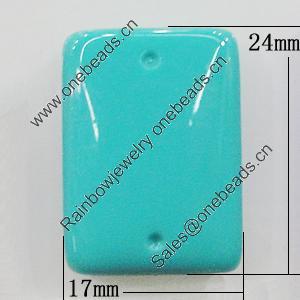Imitate Jade Resin Cabochons, Rectangle 17x24mm, Sold by Bag  