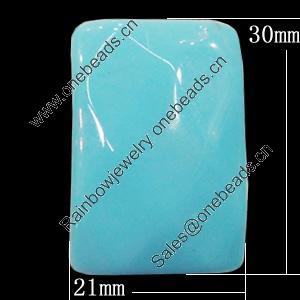 Imitate Jade Resin Cabochons, Rectangle 21x30mm, Sold by Bag  