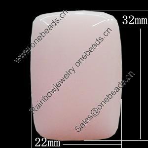 Imitate Jade Resin Cabochons, Rectangle 22x32mm, Sold by Bag  