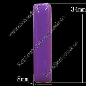 Imitate Jade Resin Cabochons, Rectangle 8x34mm, Sold by Bag  