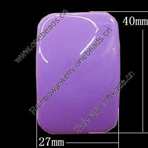 Imitate Jade Resin Cabochons, Rectangle 27x40mm, Sold by Bag  