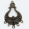 Zinc Alloy Pendant Settings, Outside diameter:24x41mm, Interior diameter:6mm, Sold by Bag