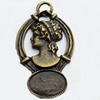 Zinc Alloy Pendant Settings, Outside diameter:24x41mm, Interior diameter:14x10mm, Sold by Bag