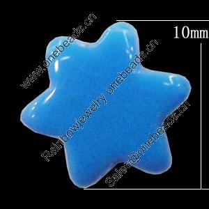 Imitate Jade Resin Cabochons, Flower 10mm, Sold by Bag