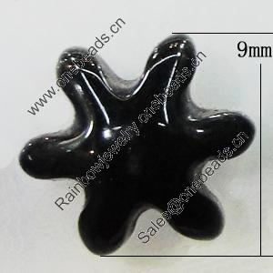 Imitate Jade Resin Cabochons, Flower 9mm, Sold by Bag