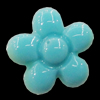 Imitate Jade Resin Cabochons, Flower 13mm, Sold by Bag