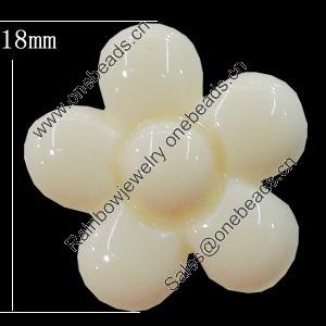 Imitate Jade Resin Cabochons, Flower 18mm, Sold by Bag