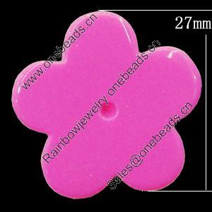 Imitate Jade Resin Cabochons, Flower 27mm, Sold by Bag