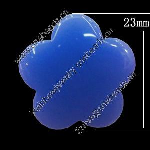 Imitate Jade Resin Cabochons, Flower 23mm Sold by Bag