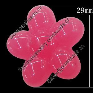 Imitate Jade Resin Cabochons, Flower 29mm Sold by Bag