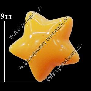 Imitate Jade Resin Cabochons, Star 9mm Sold by Bag