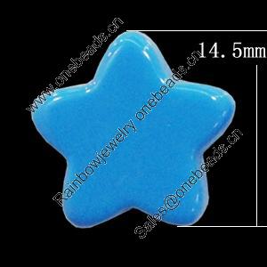 Imitate Jade Resin Cabochons, Star 14.5mm Sold by Bag