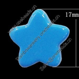 Imitate Jade Resin Cabochons, Star 17mm Sold by Bag