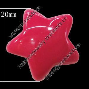 Imitate Jade Resin Cabochons, Star 20mm Sold by Bag