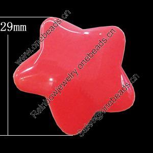 Imitate Jade Resin Cabochons, Star 29mm Sold by Bag