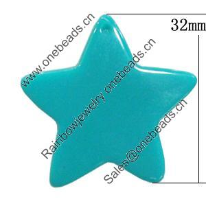 Imitate Jade Resin Cabochons, Star 32mm Sold by Bag