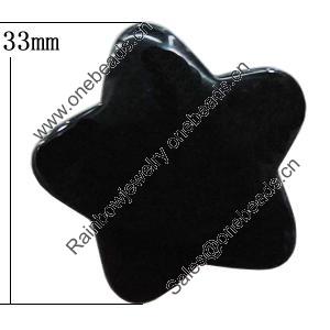 Imitate Jade Resin Cabochons, Star 33mm Sold by Bag