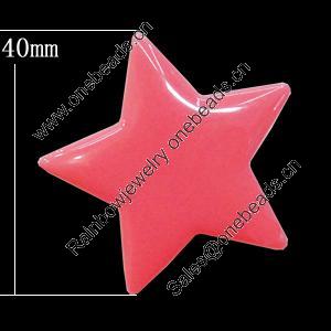 Imitate Jade Resin Cabochons, Star 40mm Sold by Bag