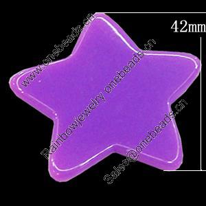 Imitate Jade Resin Cabochons, Star 42mm Sold by Bag