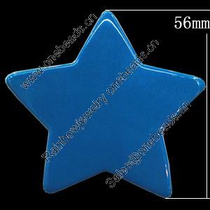 Imitate Jade Resin Cabochons, Star 56mm Sold by Bag