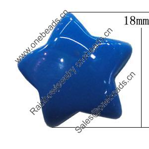 Imitate Jade Resin Cabochons, Star 18mm Sold by Bag