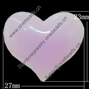 Imitate Jade Resin Cabochons, Heart 27x23mm Sold by Bag