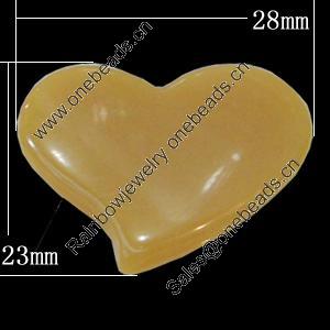 Imitate Jade Resin Cabochons, Heart 28x23mm Sold by Bag
