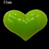 Imitate Jade Resin Cabochons, Heart 33x23mm Sold by Bag