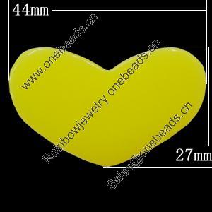 Imitate Jade Resin Cabochons, Heart 44x27mm Sold by Bag