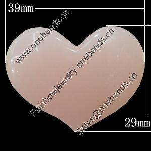 Imitate Jade Resin Cabochons, Heart 39x29mm Sold by Bag