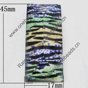 Resin Cabochons, No-Hole Jewelry findings, Faceted Rectangle 45x17mm, Sold by Bag