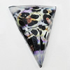 Resin Cabochons, No-Hole Jewelry findings, Faceted Triangle 34x26mm, Sold by Bag  