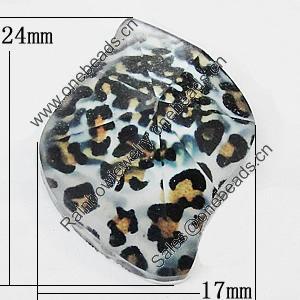 Resin Cabochons, No-Hole Jewelry findings, 17x24mm, Sold by Bag  