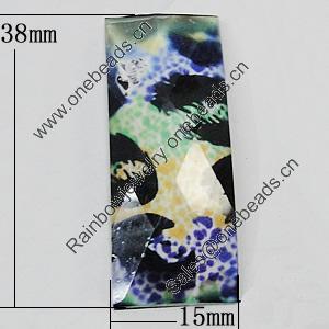 Resin Cabochons, No-Hole Jewelry findings, Faceted Rectangle 15x38mm, Sold by Bag  