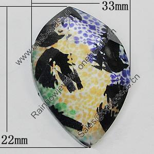 Resin Cabochons, No-Hole Jewelry findings, 22x33mm, Sold by Bag  