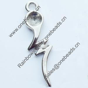 Pendant, Zinc Alloy Jewelry Findings, 7x26mm, Sold by Bag