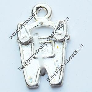 Pendant, Zinc Alloy Jewelry Findings, 11x17mm, Sold by Bag