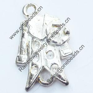 Pendant, Zinc Alloy Jewelry Findings, 12x20mm, Sold by Bag