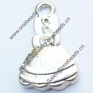 Pendant, Zinc Alloy Jewelry Findings, Dress, 13x20mm, Sold by Bag