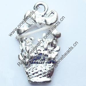 Pendant, Zinc Alloy Jewelry Findings, 11x22mm, Sold by Bag