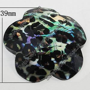 Resin Cabochons, No-Hole Jewelry findings, Faceted Flower 39mm, Sold by Bag  