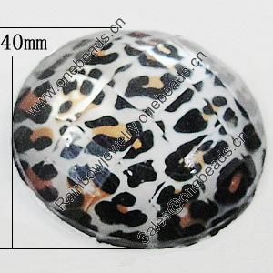 Resin Cabochons, No-Hole Jewelry findings, Faceted Flat Round 40mm, Sold by Bag  
