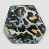 Resin Cabochons, No-Hole Jewelry findings, Faceted Polygon 38x32mm, Sold by Bag
